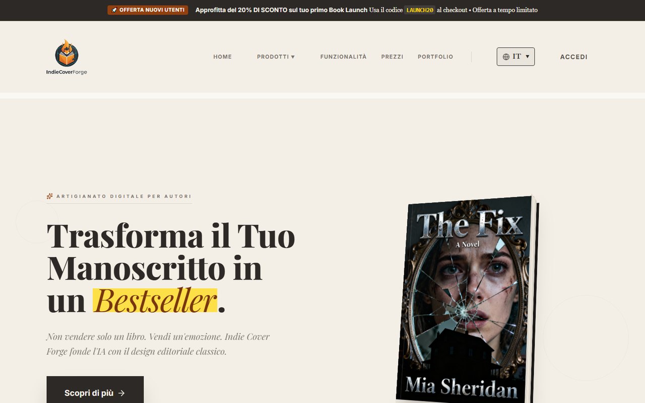 Homepage di IndieCoverForge