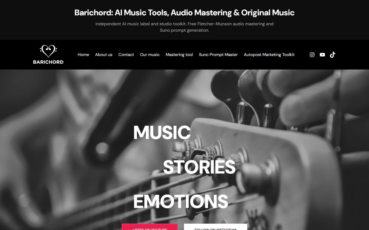 Homepage di Barichord