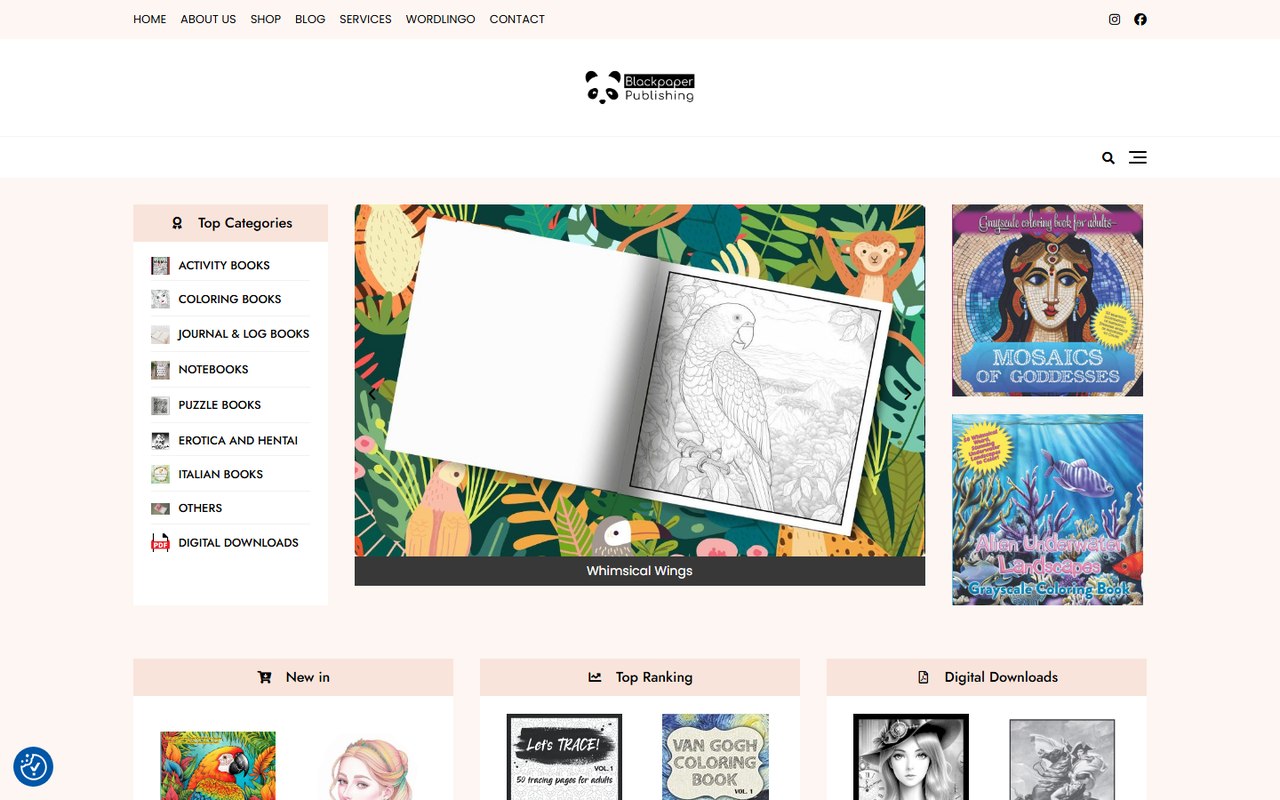 Homepage di Blackpaper Publishing
