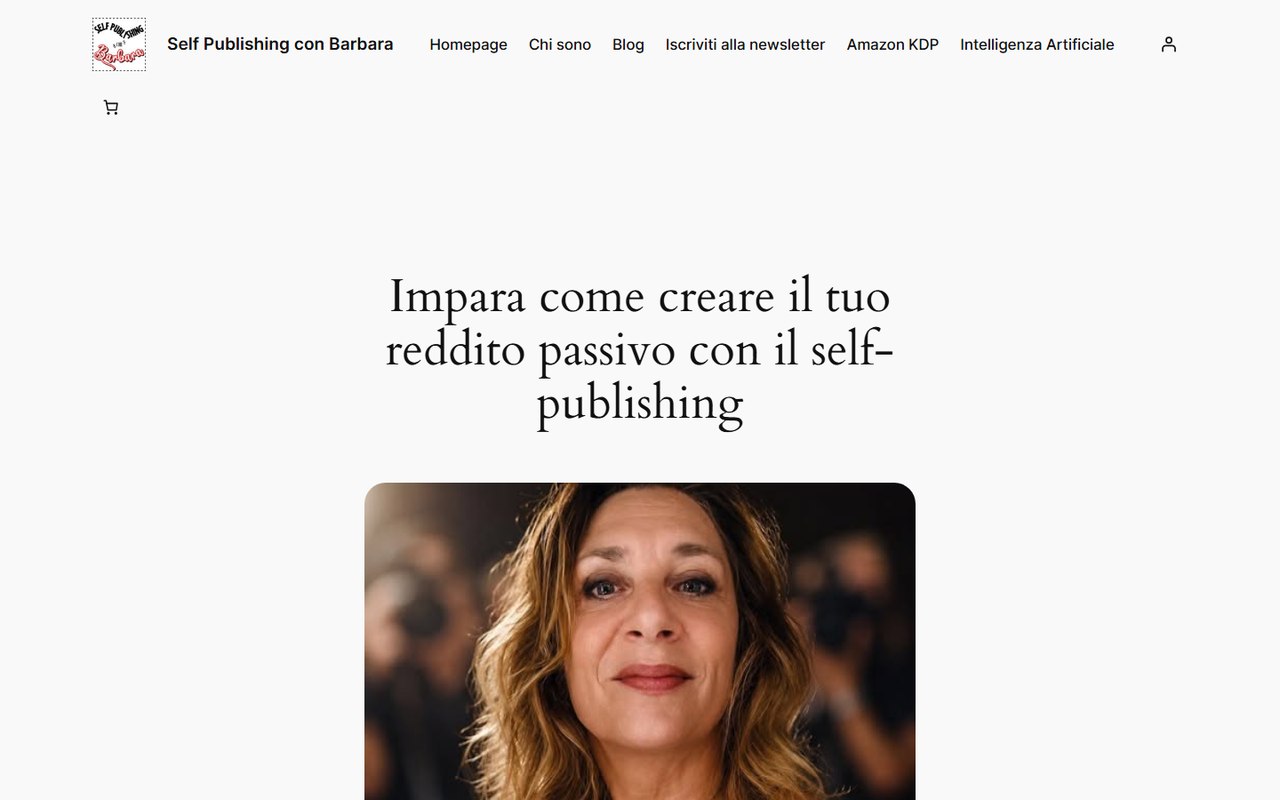 Homepage di Self Publishing con Barbara